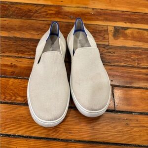 Rothy's Beige and Blue Slip-On Loafers